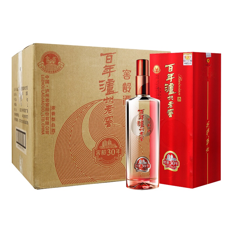 泸州老窖 52度百年泸州老窖30窖龄500ml*6整箱装高度白酒浓香型