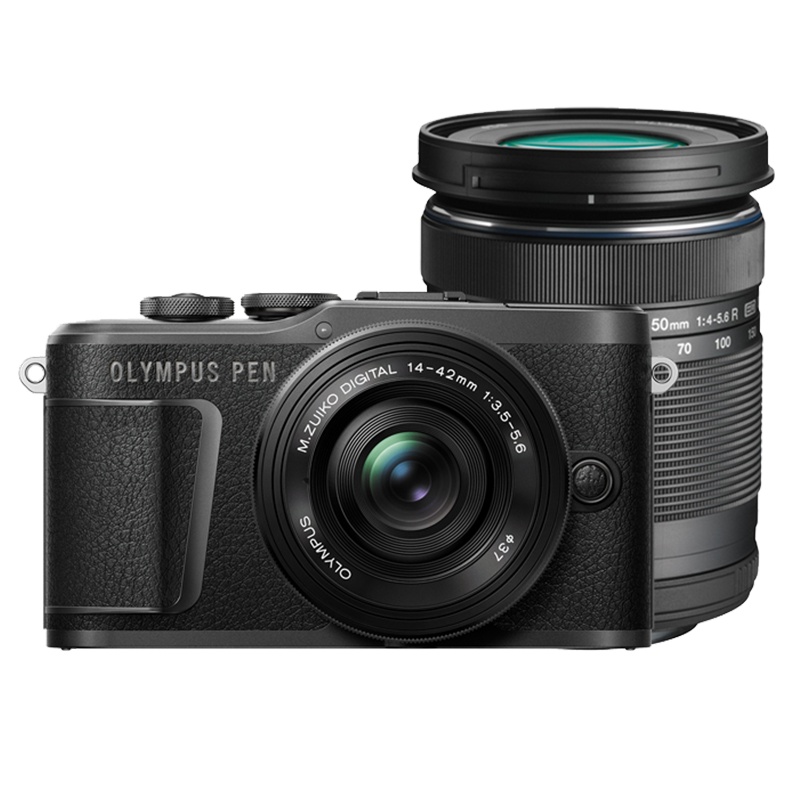 奥林巴斯(OLYMPUS) E-PL10 14-42EZ+40-150 R双镜头微单相机 防抖 4K视频 自拍美颜 黑色