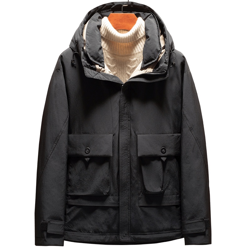 雅鹿男装新款男士商务休闲百搭羽绒服连帽立领羽绒外套1013YA19901