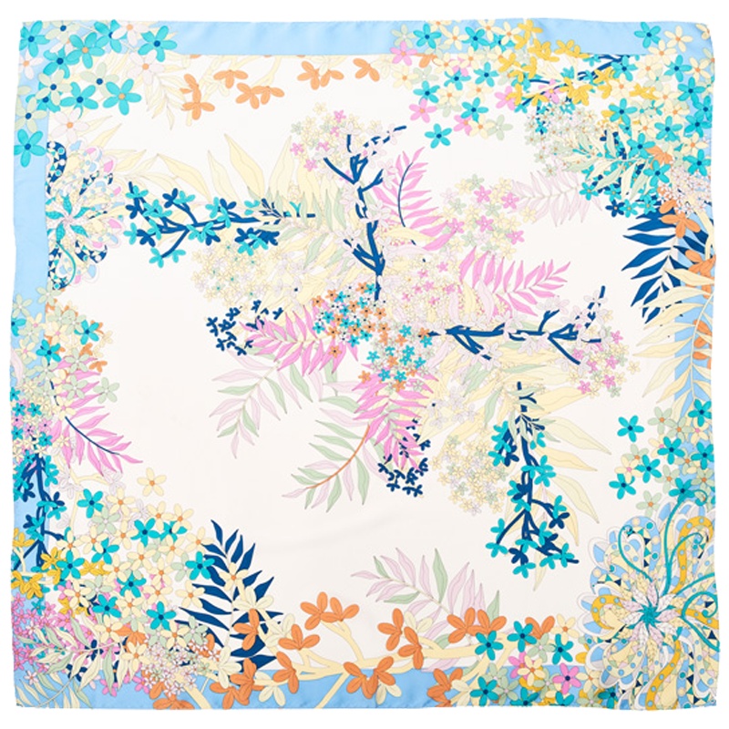 万事利秋冬新款时尚披肩两用高档双面印花真丝丝巾女士大方巾-魔法花园