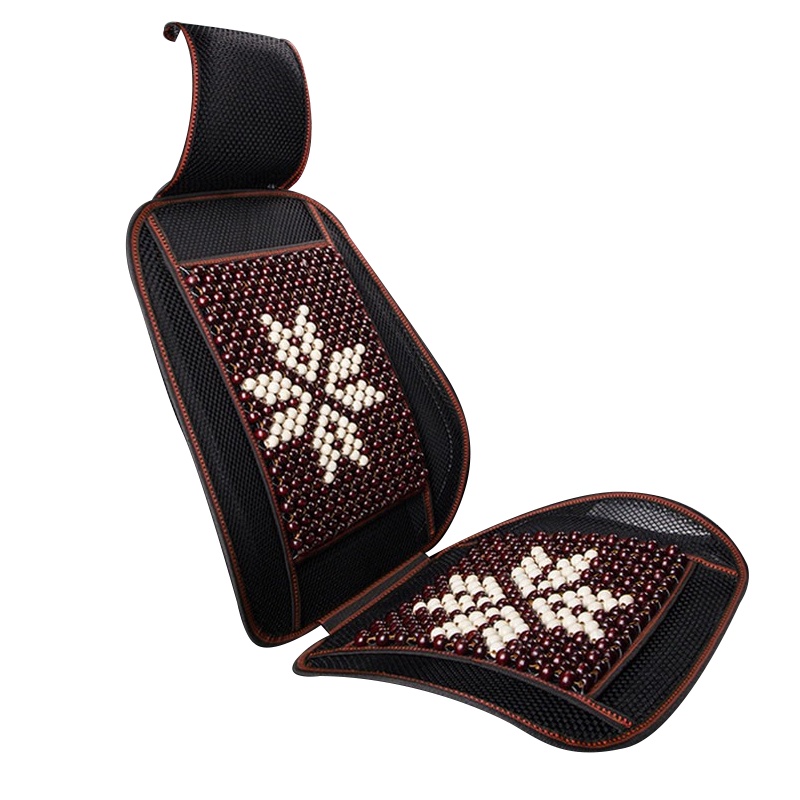 尚朴夏季汽车坐垫透气座垫通风夏天车用凉垫单片车靠垫清凉用凉席竹 竹丝黑红腰靠+头枕单座HT