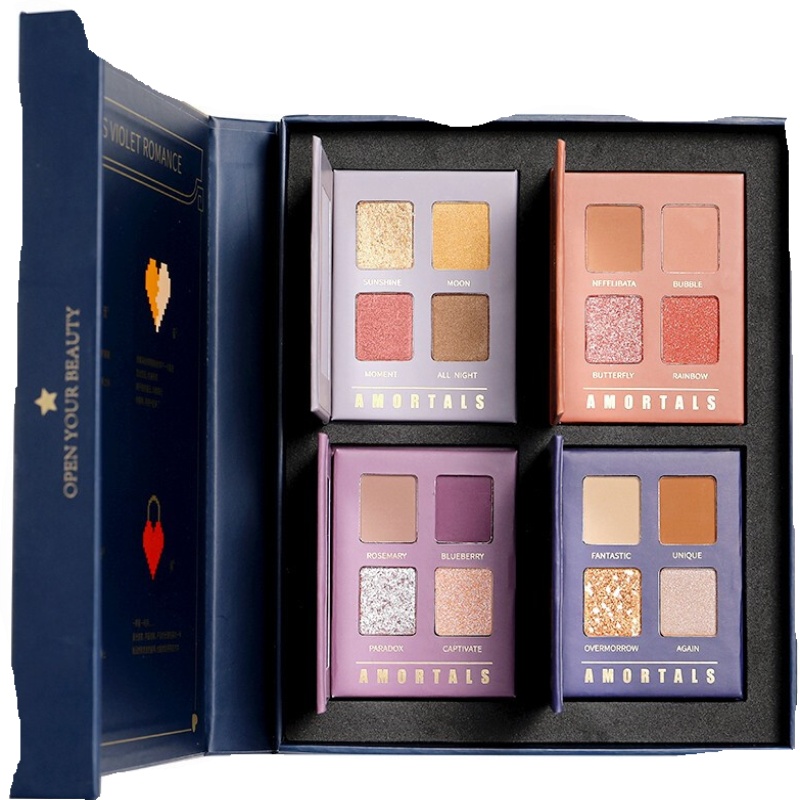 尔木萄眼影尔木葡四色16眼影盘套装ins超火平价学生闪粉珠光防水送尔木葡洗脸巾一包