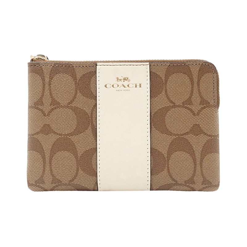 香港直邮COACH 女士卡其色手拿包零钱包 F58035IMDJ8