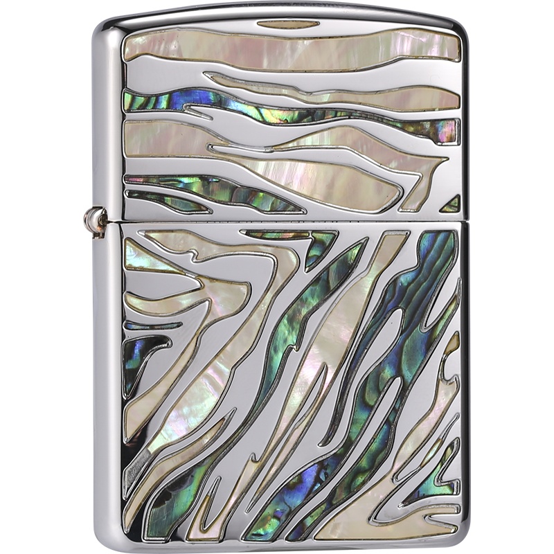 zippo芝宝正版打火机 斑马纹彩贝正品防风煤油创意火机