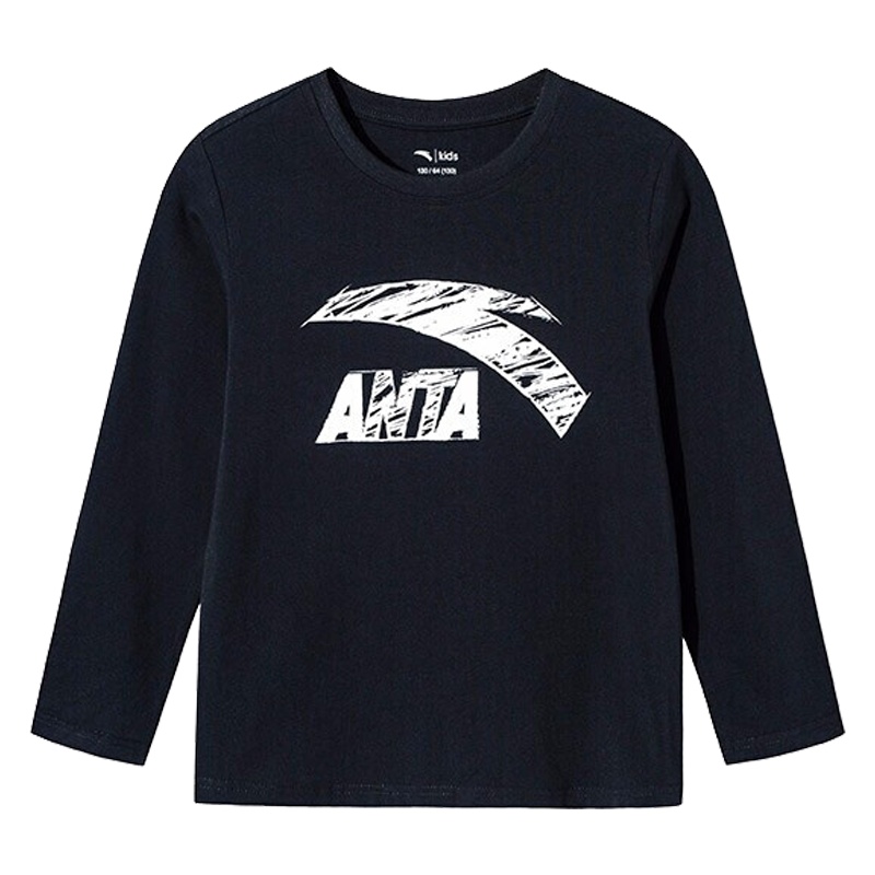 ANTA安踏官方旗舰店男女童同款长袖针织衫舒适休闲长儿童卫衣T恤