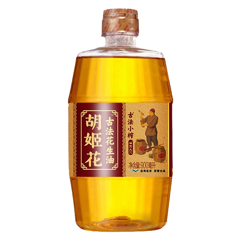 胡姬花 古法小榨花生油 900ml 物理压榨植物花生食用油 (新老包装更替中 发新包装新日期)