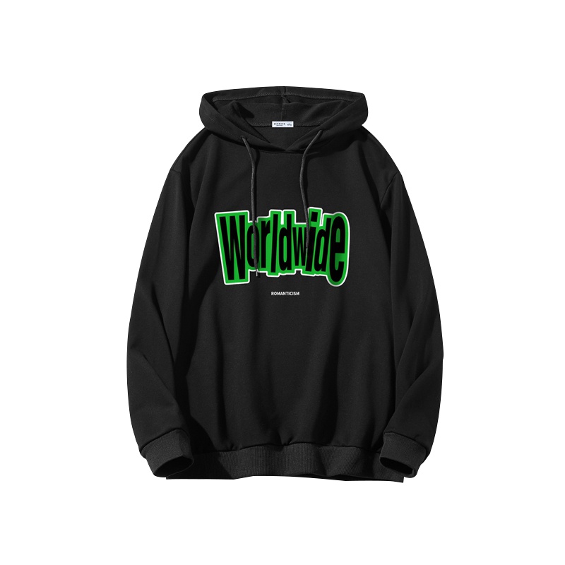 DEBRAND春秋连帽卫衣男ins潮流字母印花上衣潮牌宽松休闲百搭外套