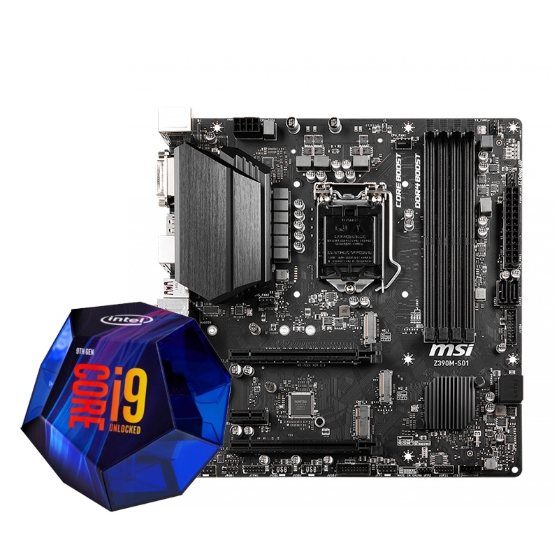 微星MSI Z390搭英特尔i9 9900KF台式电脑游戏主板CPU套装9900K旗舰店