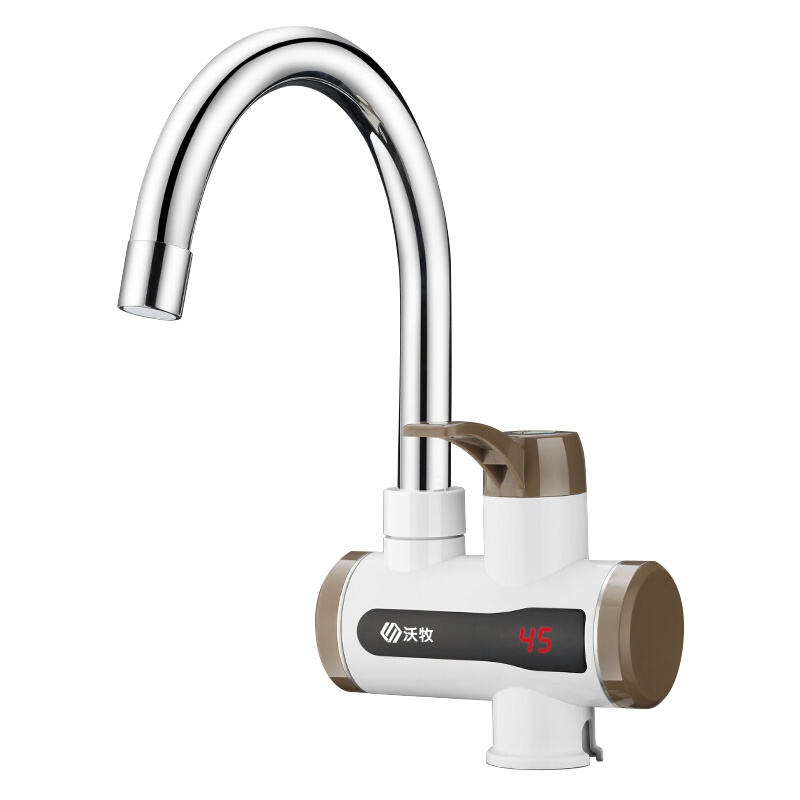 沃牧 WM-001-C2 电热水龙头下进水电镀带漏保横款