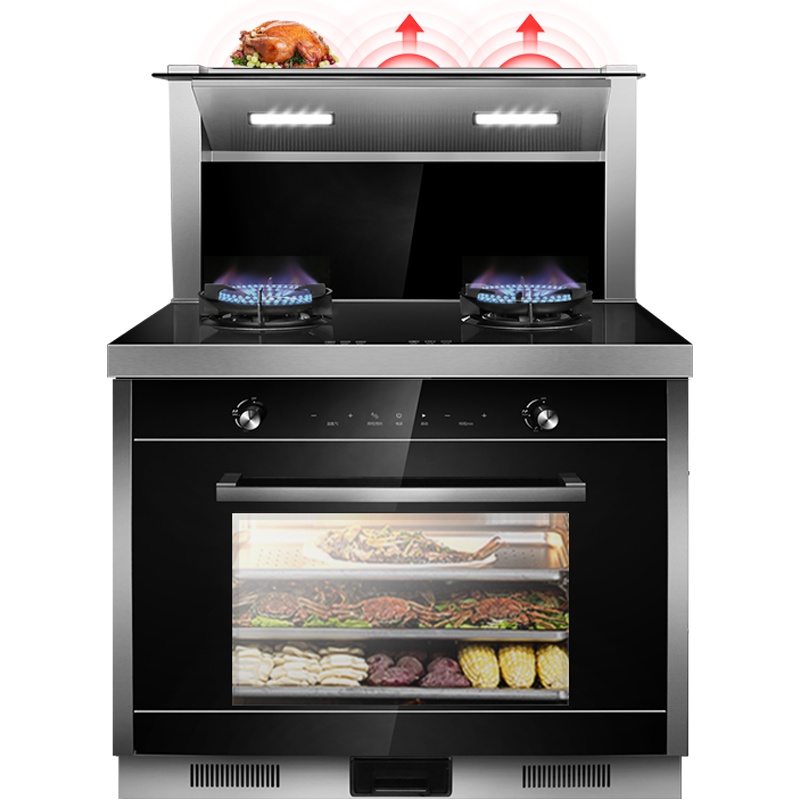 欧尼尔 ounier LX6-SZ 环保灶 具侧吸一体式一体机支持下排式 18立方 液化气集成灶