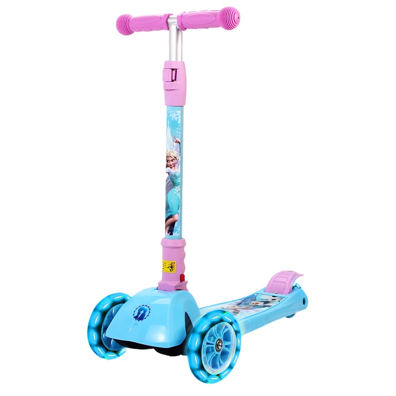 麦斯卡二童滑板车三四PU轮闪光摇摆车可折叠升降脚踏车迪士尼滑板车米奇公主苏菲亚蜘蛛侠美国队长钢铁侠承重50KG