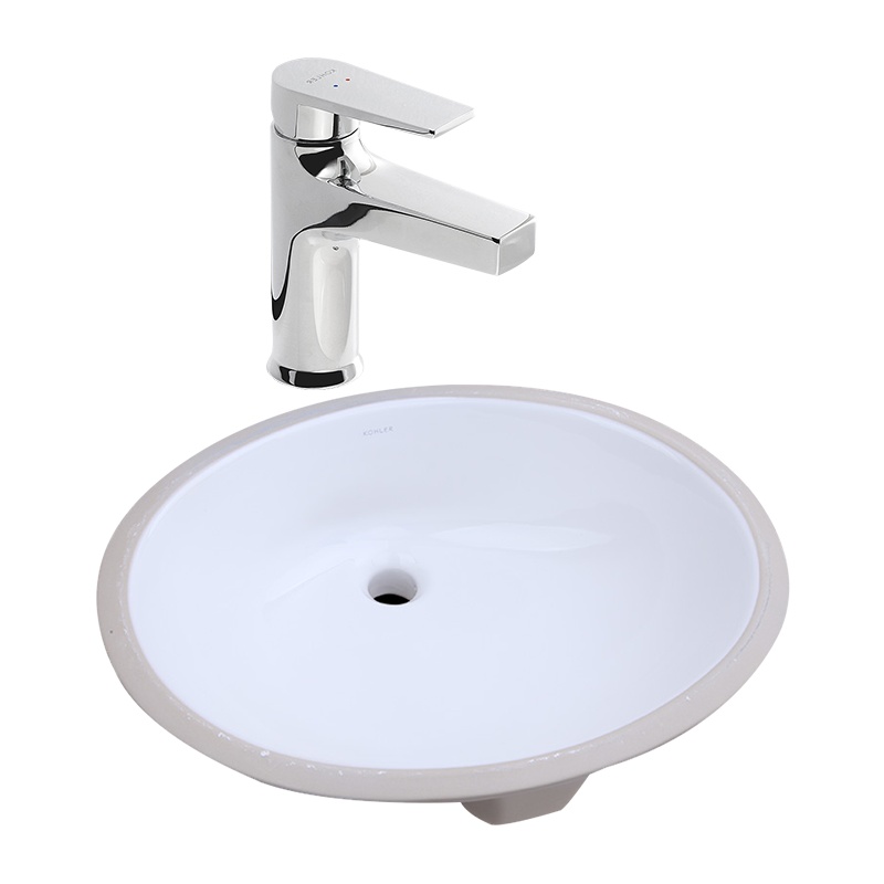 科勒KOHLER台下盆陶瓷嵌入式卫生间洗脸盆圆形方形洗手盆配水龙头