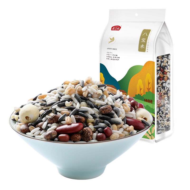 燕之坊心意 八宝米1kg 八宝粥糯米红豆花生红枣莲子薏仁米黑米小麦仁芸豆