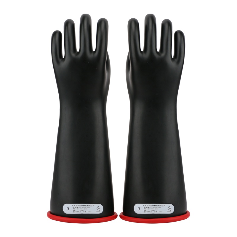 双安 10KV绝缘手套 耐压7500KV电工手套 乳胶舒适型 1级黑色