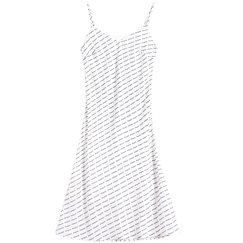 OSA欧莎吊带连衣裙2019新款夏性感露肩智熏裙中长款白色过膝裙子