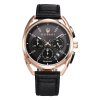 玛莎拉蒂Maserati远航系列商务精英防水多功能石英男士手表 黑色皮带 R8871632002