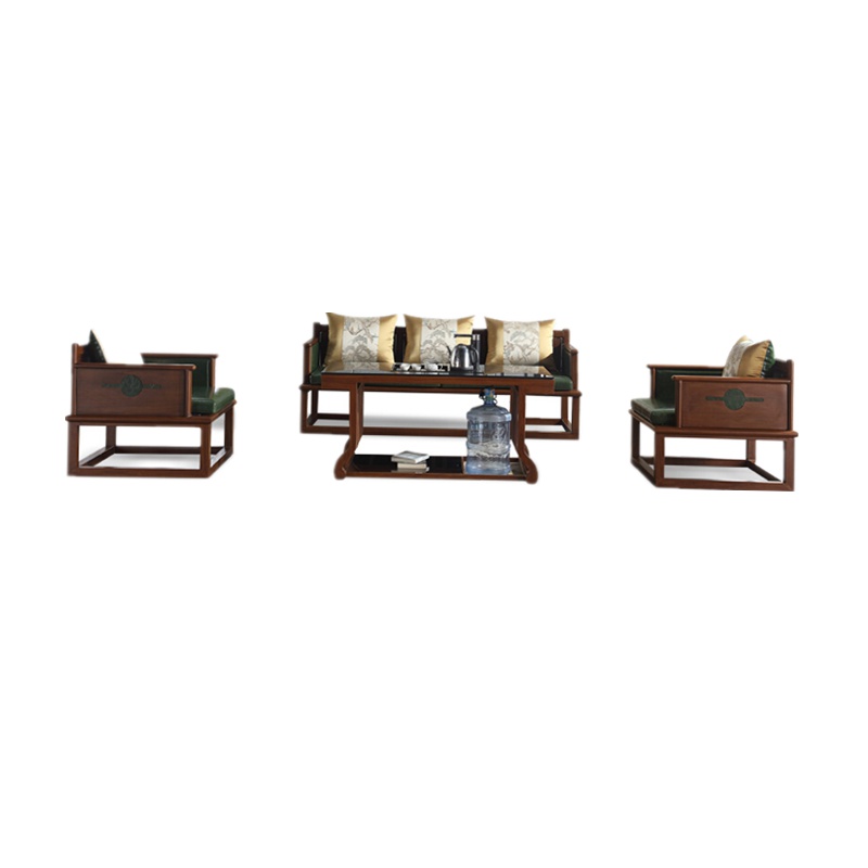 欧宝美新中式铁艺沙发商务接待沙发客厅沙发现代简约沙发布艺坐垫B款