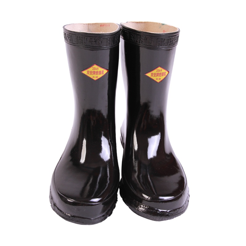 双安 25KV高压绝缘靴 电工中筒雨靴(黑色)40码
