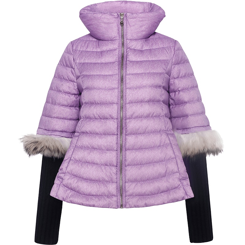 ERAL-艾莱依冬装简约纯色收腰A型立领短款羽绒服女2010D