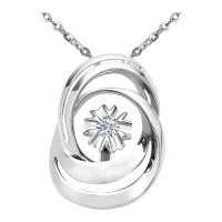 梦克拉 18K金钻石吊坠女 单钻吊坠 简约 k金钻石挂坠 女款项坠 呵护