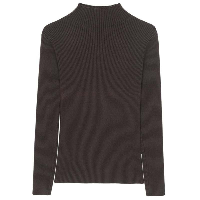 恒源祥女士针织衫2020秋新款修身半高圆领洋气针织衫女毛衣长袖打底衫