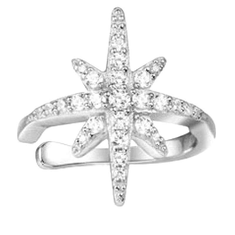 APM MONACO 女士 单只S925纯银时尚饰品海星镶晶钻流星耳骨夹耳钉银耳饰首饰 AE9999OX