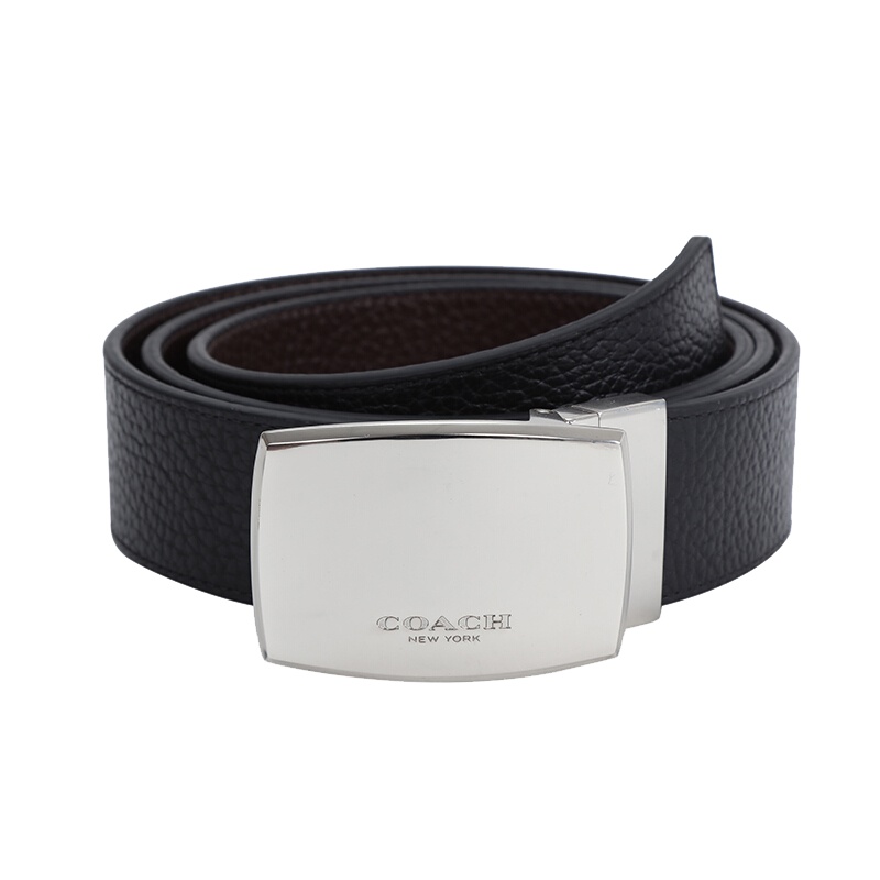 COACH 蔻驰 奢侈品 男士皮质灰黑色腰带送男友送老爸生日礼物