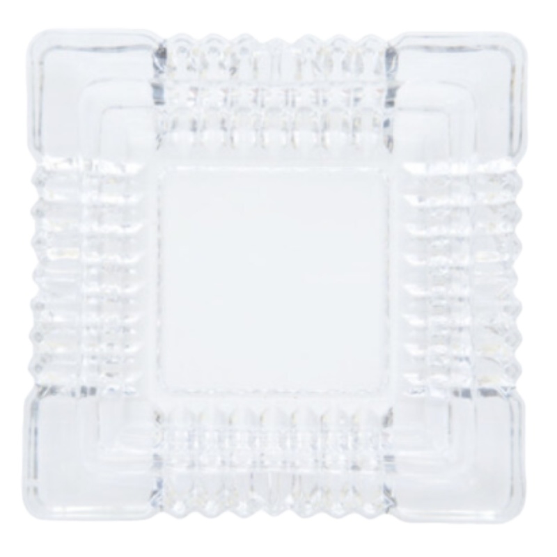 得力(deli)9580 水晶玻璃烟灰缸 加厚玻璃烟灰缸 180*180mm