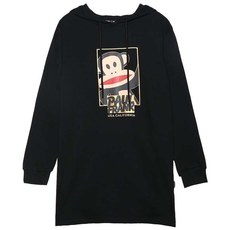 Paul Frank/大嘴猴秋装年新款女短款连帽连衣裙女装仙女森系