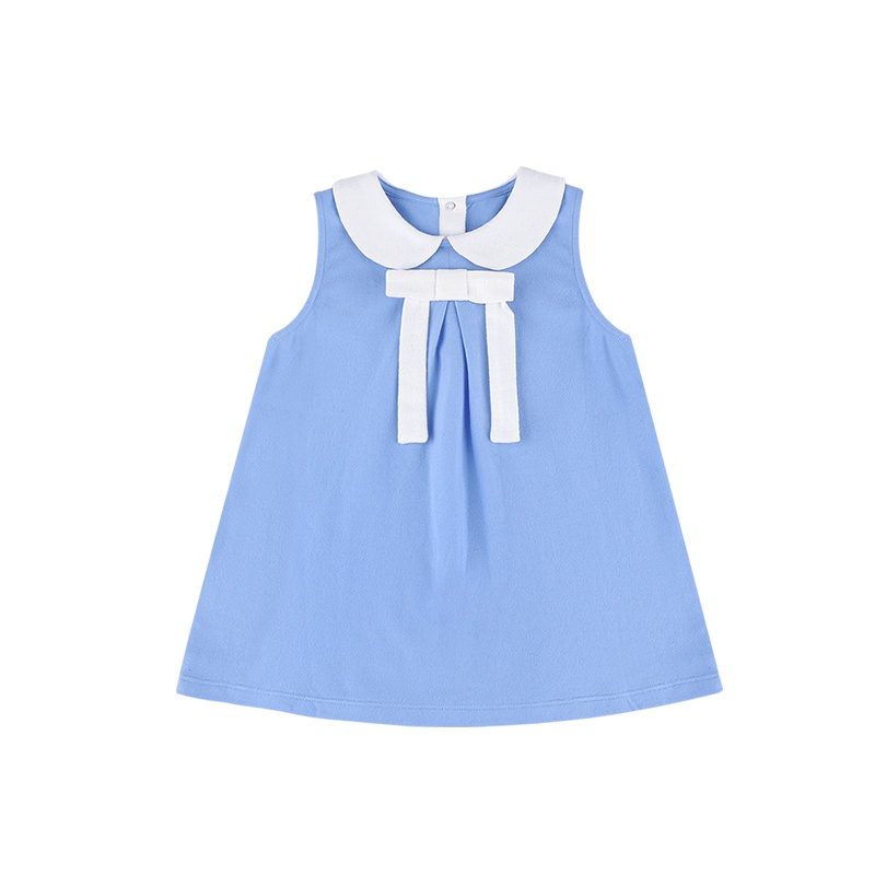 【专柜同款】angeeb 宝贝心语 0-4岁女童夏季小翻领连衣裙女宝无袖背心裙婴儿拼接公主裙