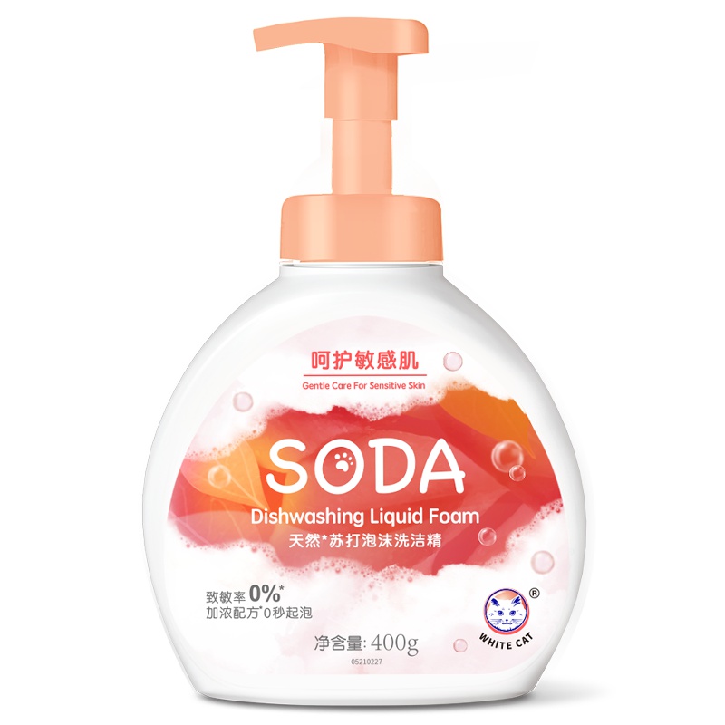 白猫天然苏打泡沫洗洁精400g