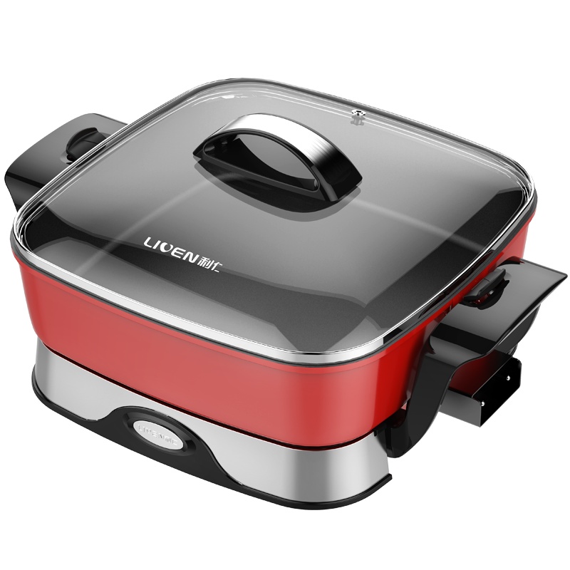 利仁(Liven)电火锅大功率家用大容量韩式火锅电热锅多功能炒锅不易粘电煮锅煎烤锅DHG-400