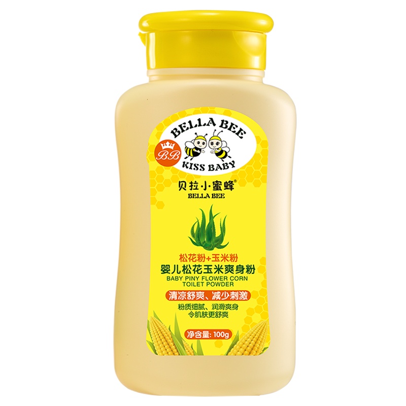 贝拉小蜜蜂婴儿松花玉米爽身粉100g
