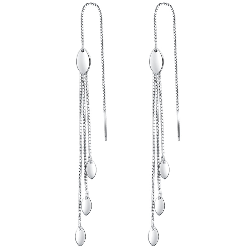 佰色传情925纯银耳线女简约长款气质耳坠耳饰流苏纯银耳饰