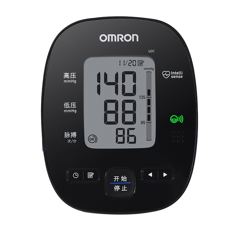 欧姆龙(OMRON)电子血压计 U31 上臂式血压仪 语音播报提示 血压测量仪 家用全自动电动血压器 脉搏仪测量