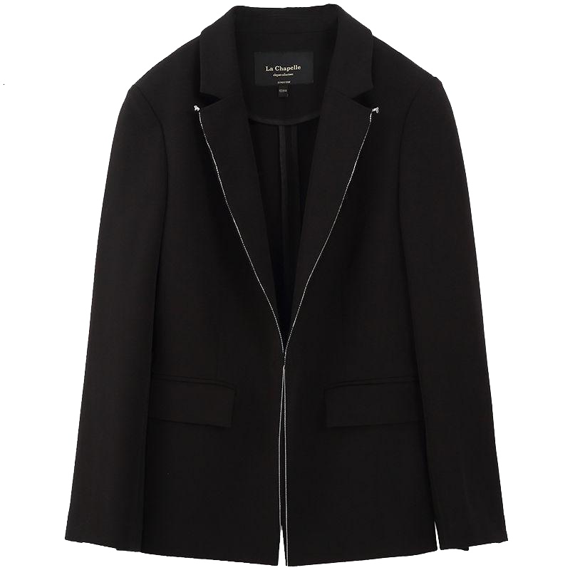 上新拉夏贝尔小秋冬季西装外套女士收腰时尚韩版修身上衣黑色职业西服10018265