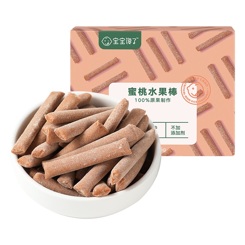 宝宝馋了无添加儿童零食蜜桃水果条水果棒单盒装45g