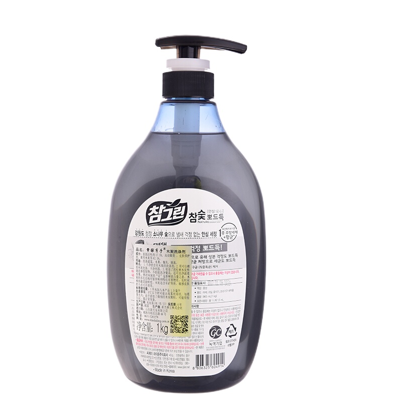 常绿秀手 进口 韩国狮王出品 木炭洗洁精 果蔬洗涤剂 洗餐具水果 1kg*1瓶