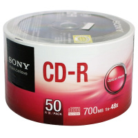 索尼CD-R 光盘/刻录盘 48速700MB 环保装50片 空白光盘