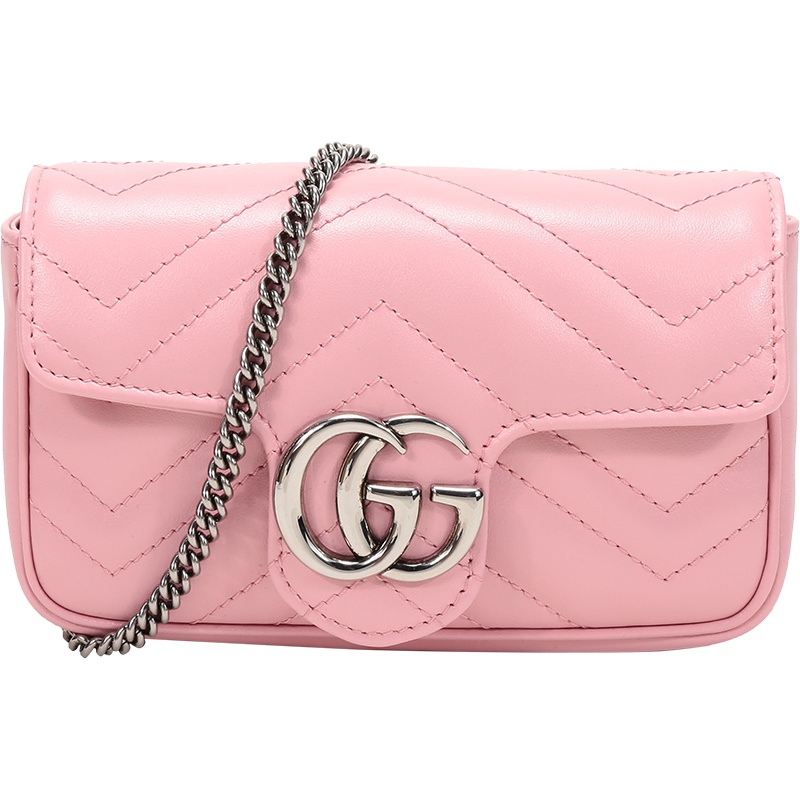 GUCCI 古驰 女士 GG Marmont系列皮革单肩斜挎包手拿包超迷你款 476433 DTDCP
