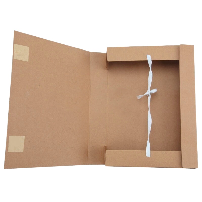 得力 加厚背宽1cm牛皮纸档案盒纯浆A4牛皮纸资料盒档案盒文件袋 92550 10个装