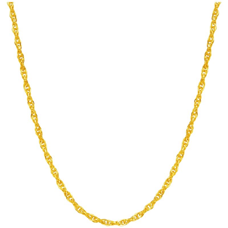 周大福简约足金黄金项链计价(工费118元)F183782