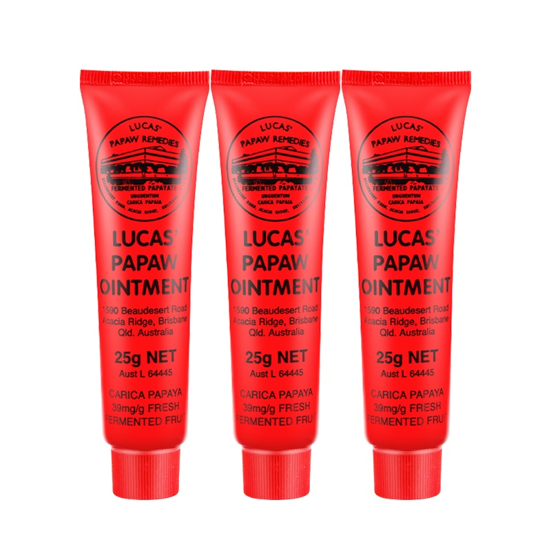 3件装|中餐厅舒淇同款lucas Papaw 木瓜膏手霜25g修护保湿任何肤质适合所有人群 木瓜膏