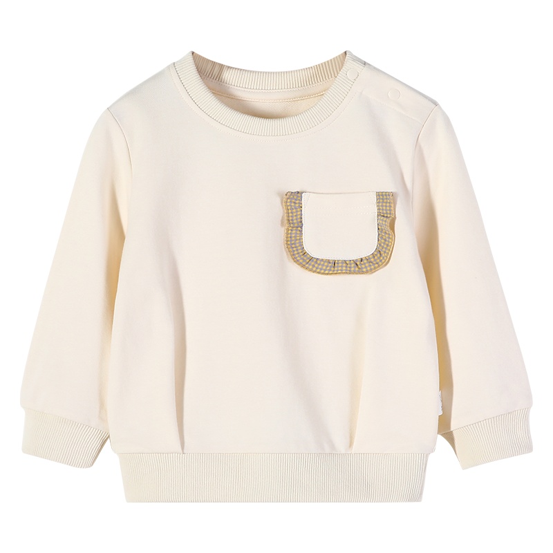 猫人儿童卫衣单件宝宝春秋纯棉口袋上衣女童2021新款净面洋气衣