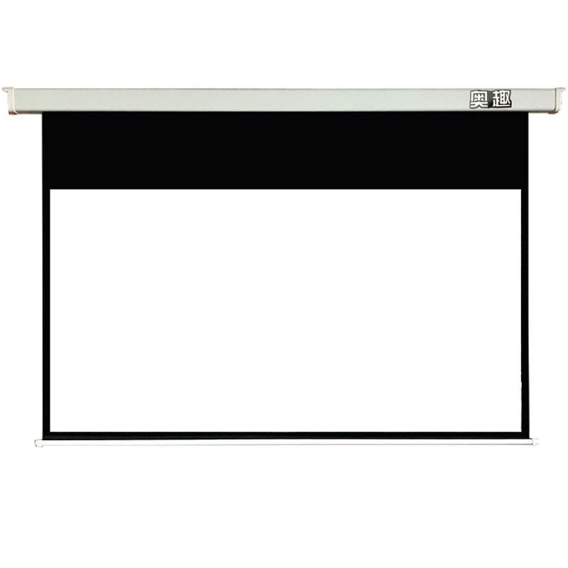 奥趣(AQ)100英寸16:9 投影仪电动幕布投影机幕布玻珠材质画面增益自动升降