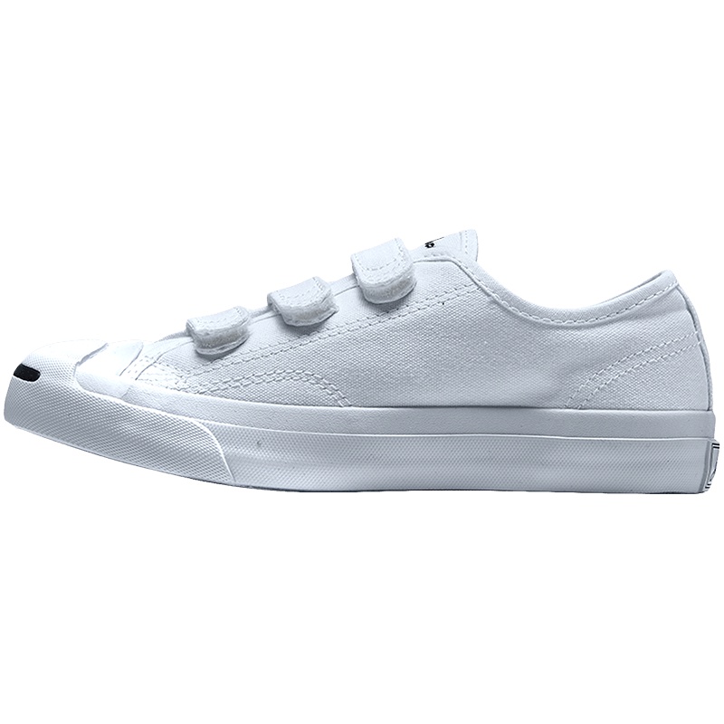 converse匡威男女鞋帆布鞋魔术贴开口笑低帮休闲鞋160236. 白色