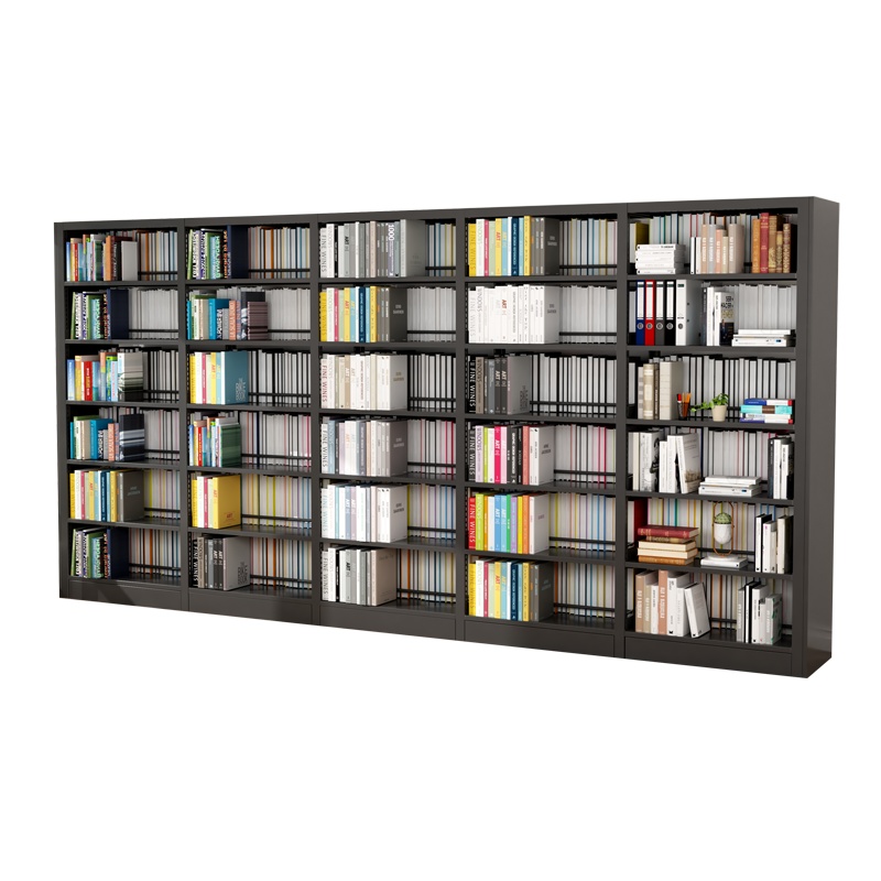 臻远6层钢制书架 双面一列五组黑色