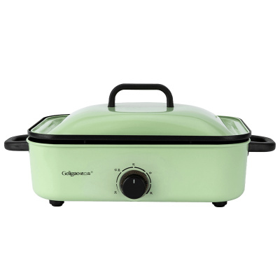 格立高(Geligao)GLG-D1200A玛瑙绿多功能料理锅电火锅烧烤锅 家用网红蒸煮炒锅煎锅烤肉机2L