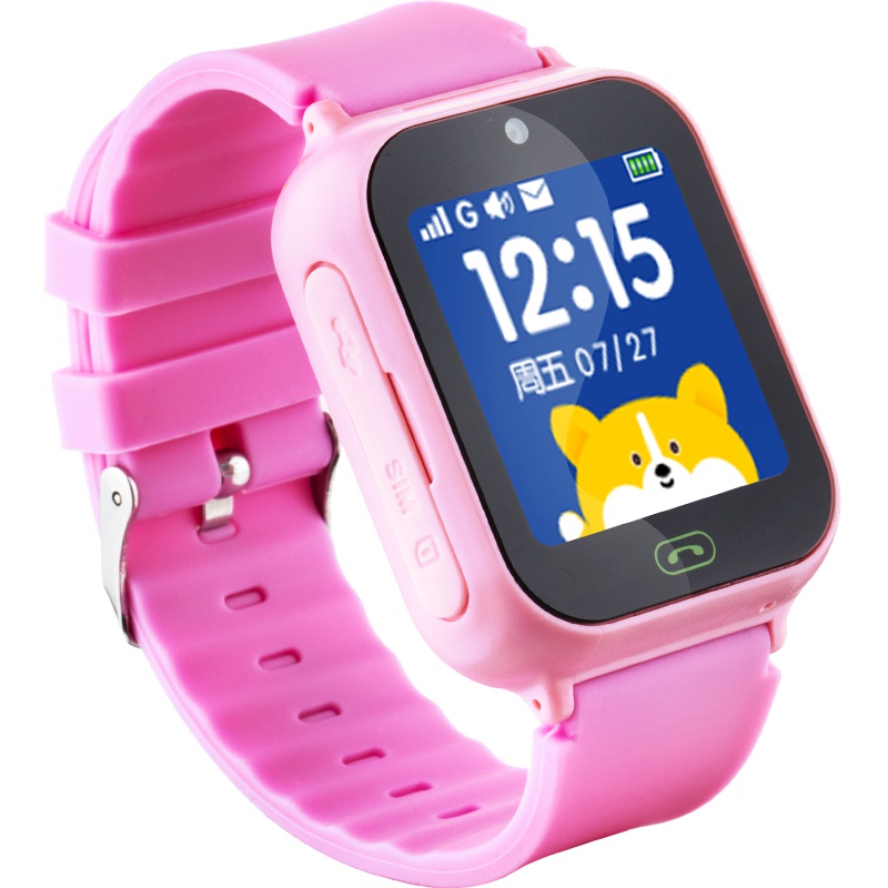 奥多拉儿童智能手表(粉色) 支持普通联通/移动卡 手表实时定位监控孩子安全远程安全监听远程操控拍照闹钟