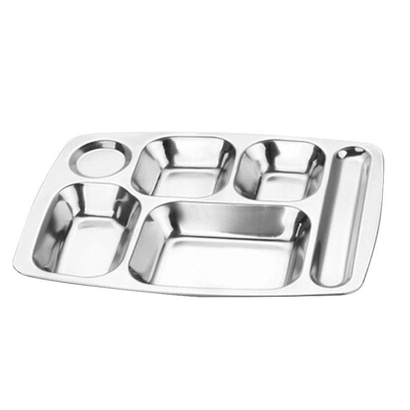 乐创(lecon)商用快餐盘 304不锈钢食堂分格快餐盘 LC-J-FGP01